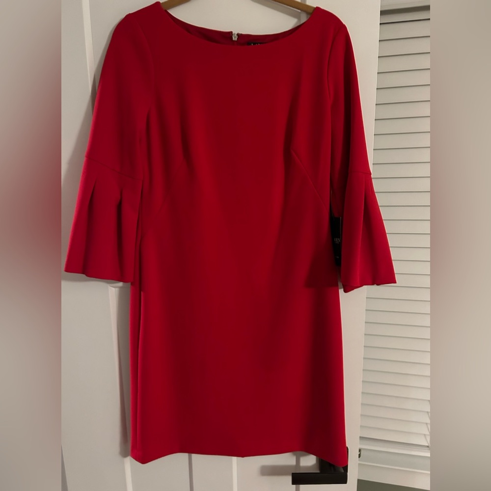 Lauren Ralph Lauren Vibrant Red Long Sleeve Dress